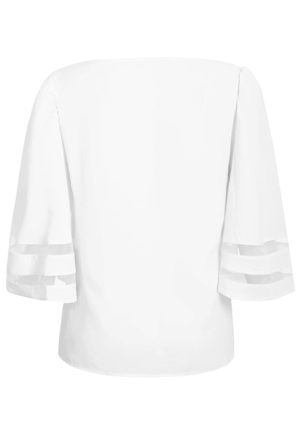 Flare Sleeve V Neck Loose Blouse | White