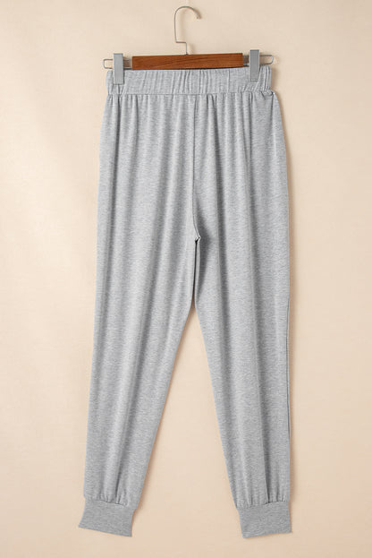 Split Long Cardigan And Skinny Pants Lounge Set | Light Grey