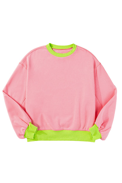 Colourblock Bubble Sleeve Sweatshirt | Pink