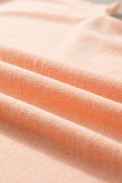 Button Detail Batwing Sleeve Casual Tee | Apricot Pink