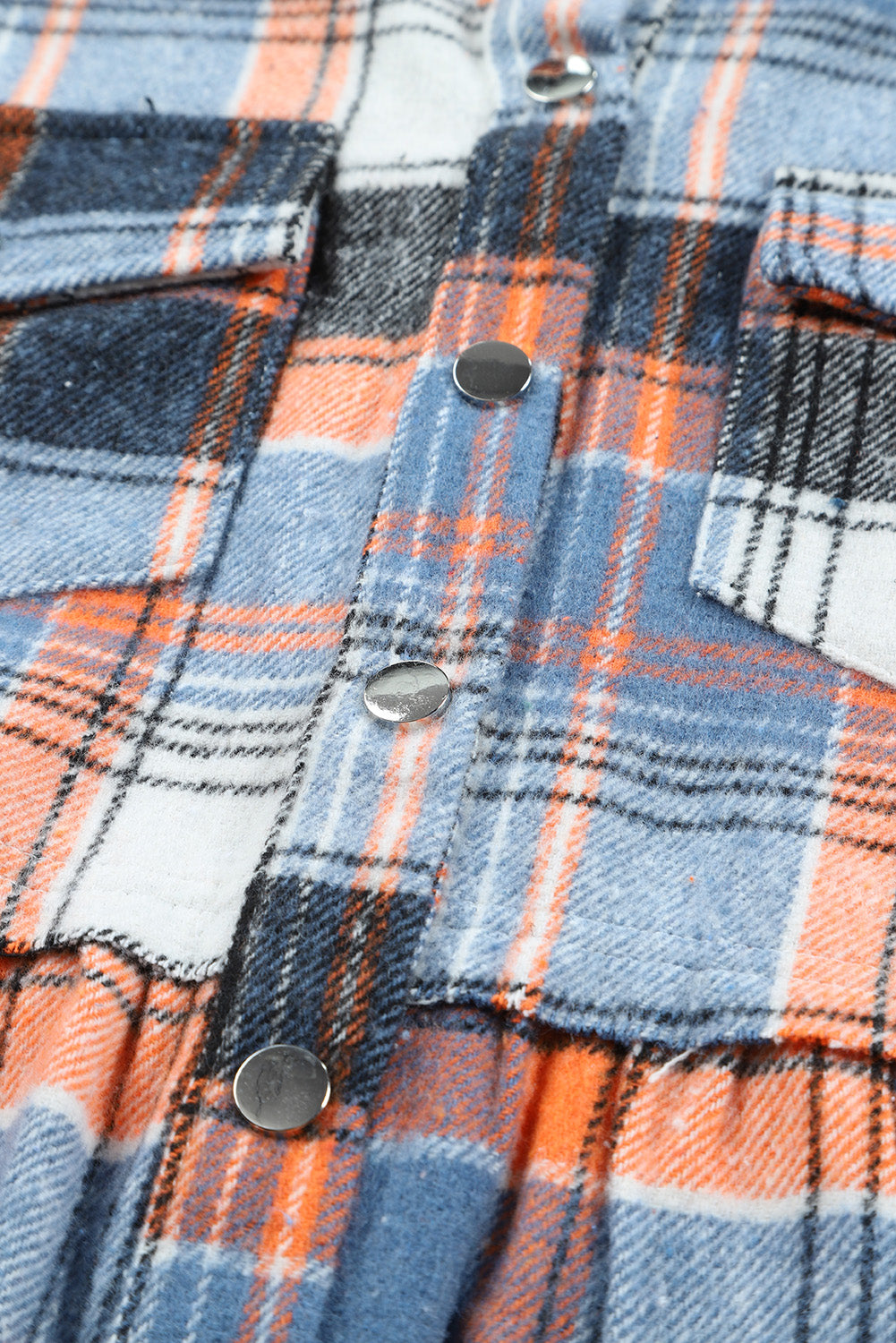 Plaid Button Down Ruffled Shirt Jacket | Multicolour