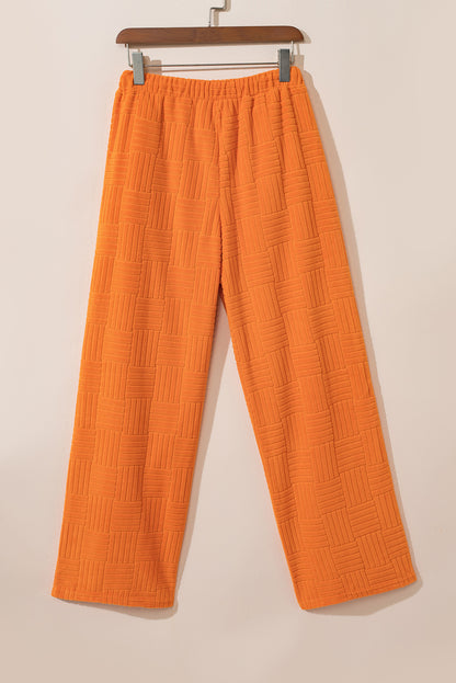 Textured Tank Top And Wide Leg Pants Set | Orange