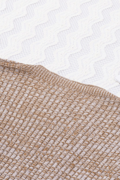 Wrap V Neck Waffle Sweater | Khaki