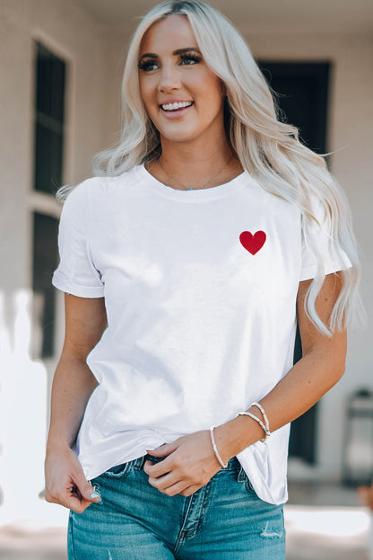 Valentines Heart Pattern T Shirt | White