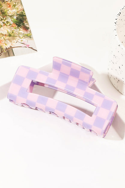 Checkered Print Hollow Out Hair Clip | Wisteria