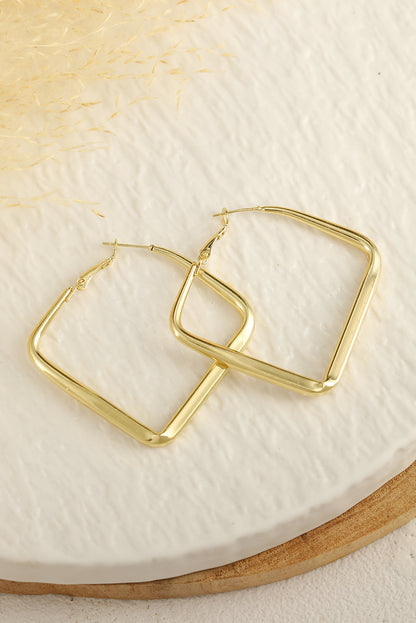 Minimalist Square Hoop Earrings | Gold