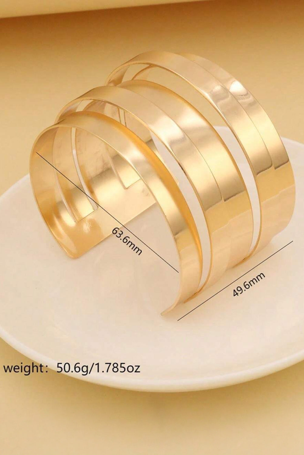 Minimalist Multi Layered Opening Alloy Bangle | Gold