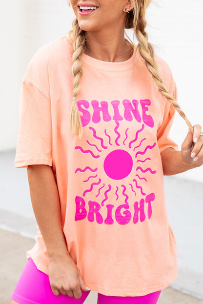 Pink SHINE BRIGHT Graphic Casual Tee