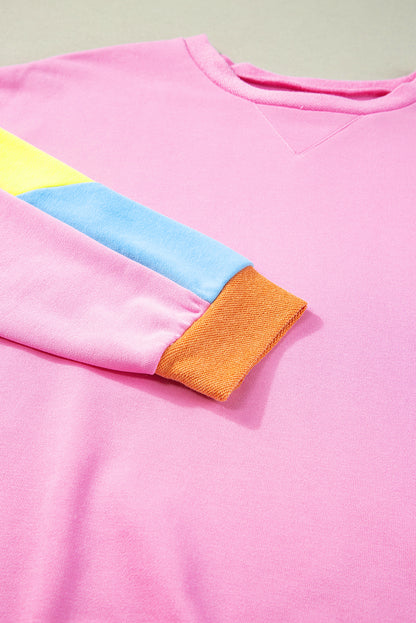 Candy Colourblock French Terry Top | Pink