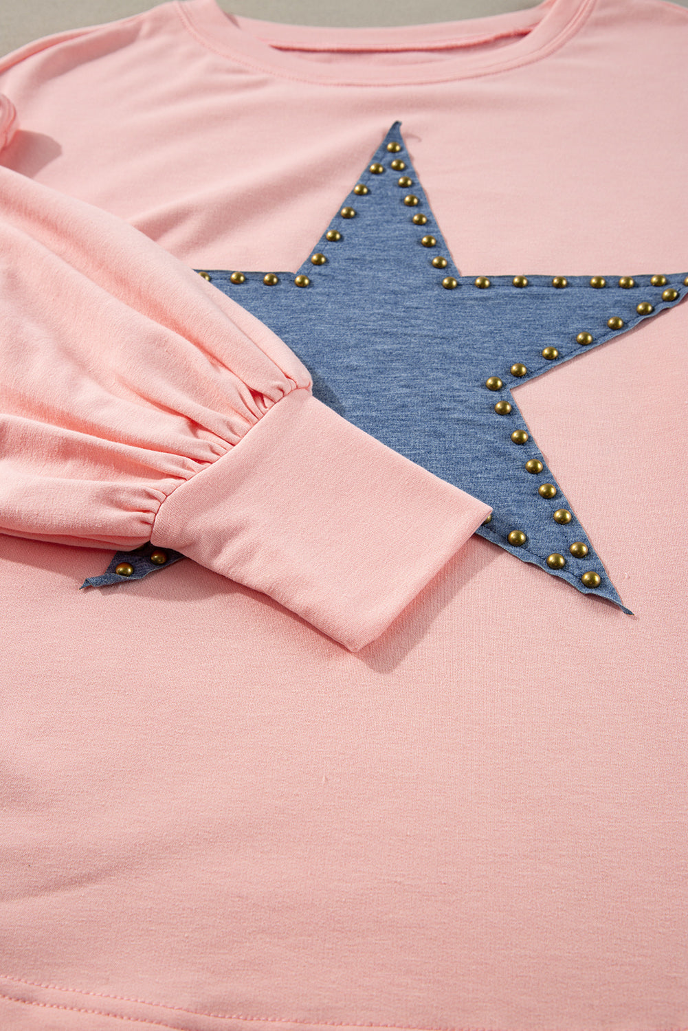 Studded Star Graphic Oversized Long Sleeve Top | Gossamer Pink