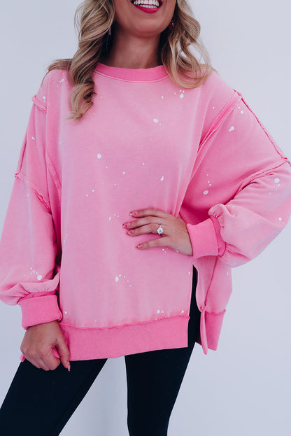 Splash Spots Exposed Seam Baggy Sweatshirt | Bonbon