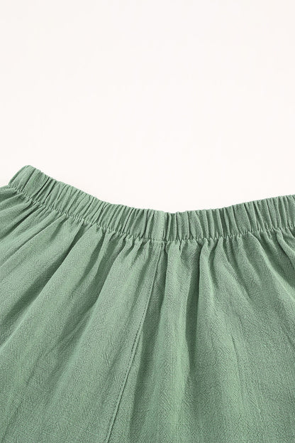 High Waist Pocketed Ruffle Shorts | Green