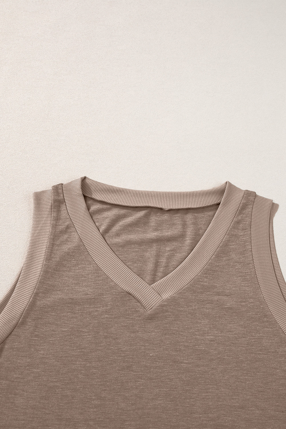 Ribbed V Neck Tank | Simply Taupe