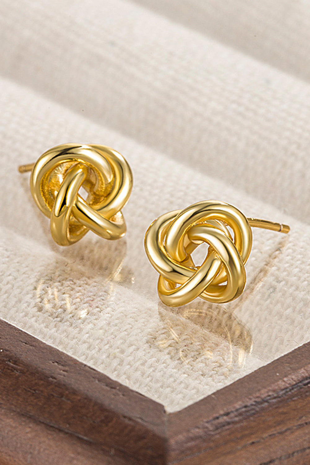 Minimalism Knotted Plated Stud Earrings | Gold