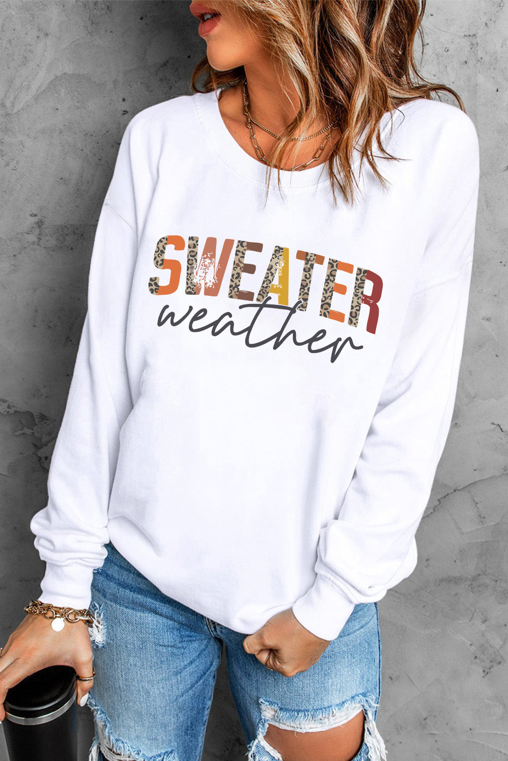 Sweater Weather Vibrant Monogram Sweatshirt | White