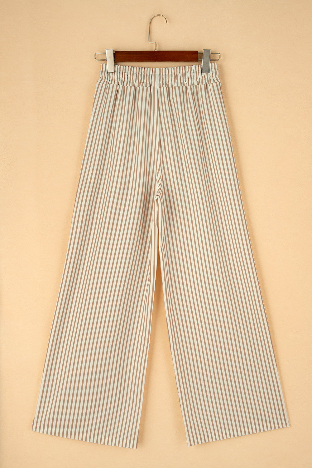 Print Wide Leg Drawstring Pants | Khaki Stripe