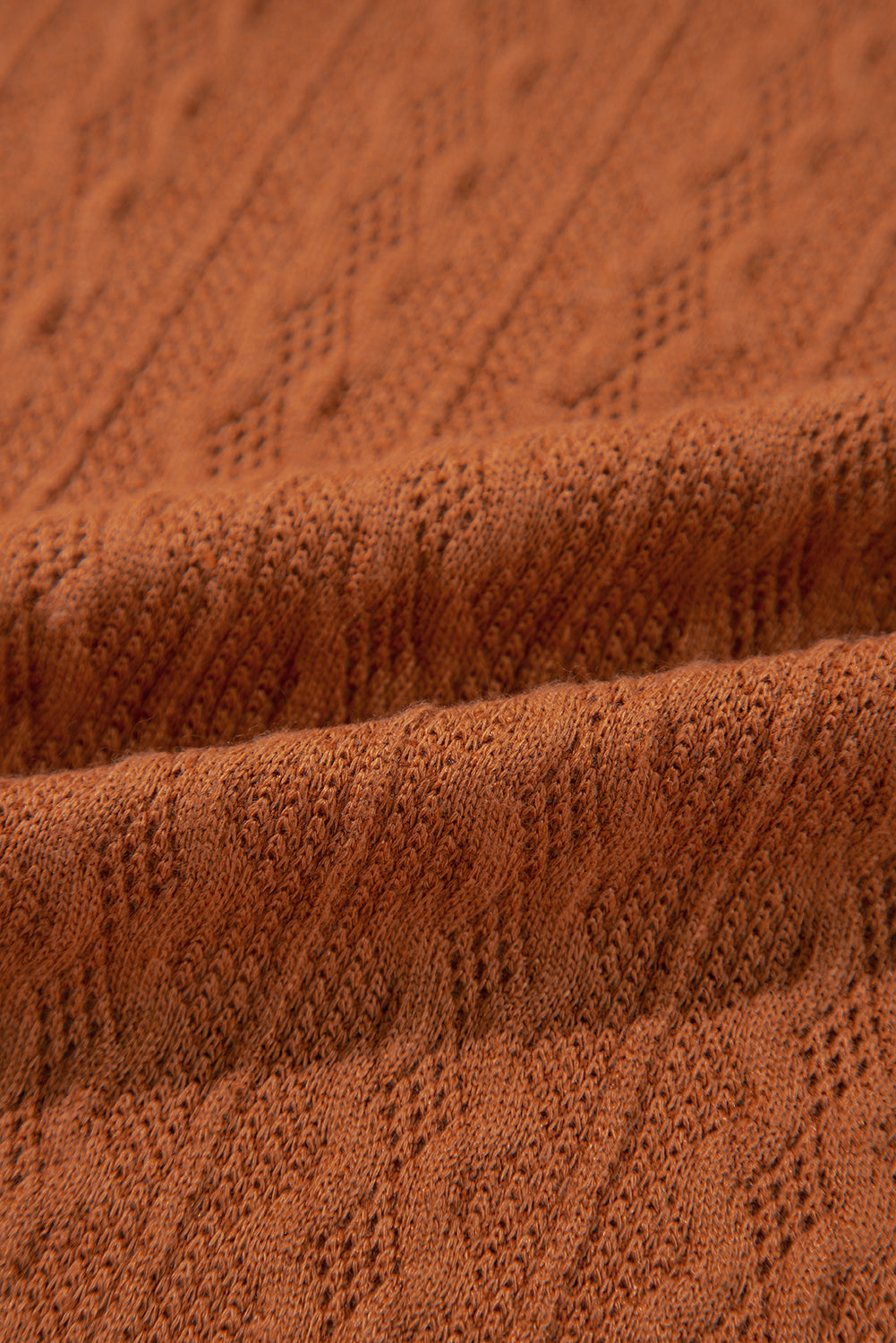 Textured Knit Side Pockets Open Front Cardigan | Chestnut