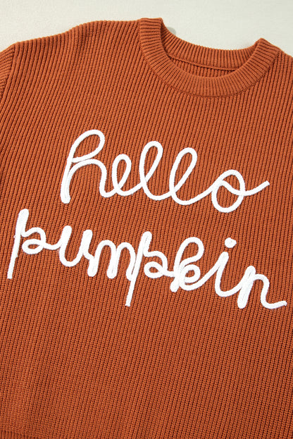 Hello Pumpkin Graphic Sweater | Flamingo