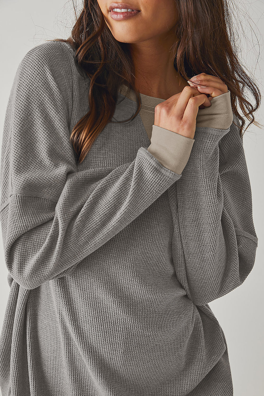 Thermal Pullover Loose Sweatshirt | Gray