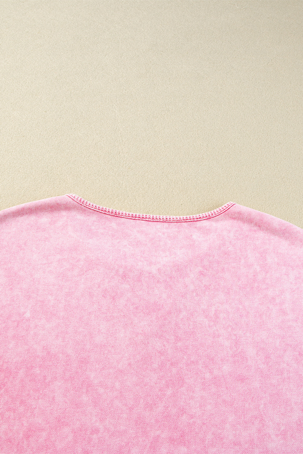 Mineral Wash Exposed Seam Drop Shoulder Oversized Tee | Strawberry Pink