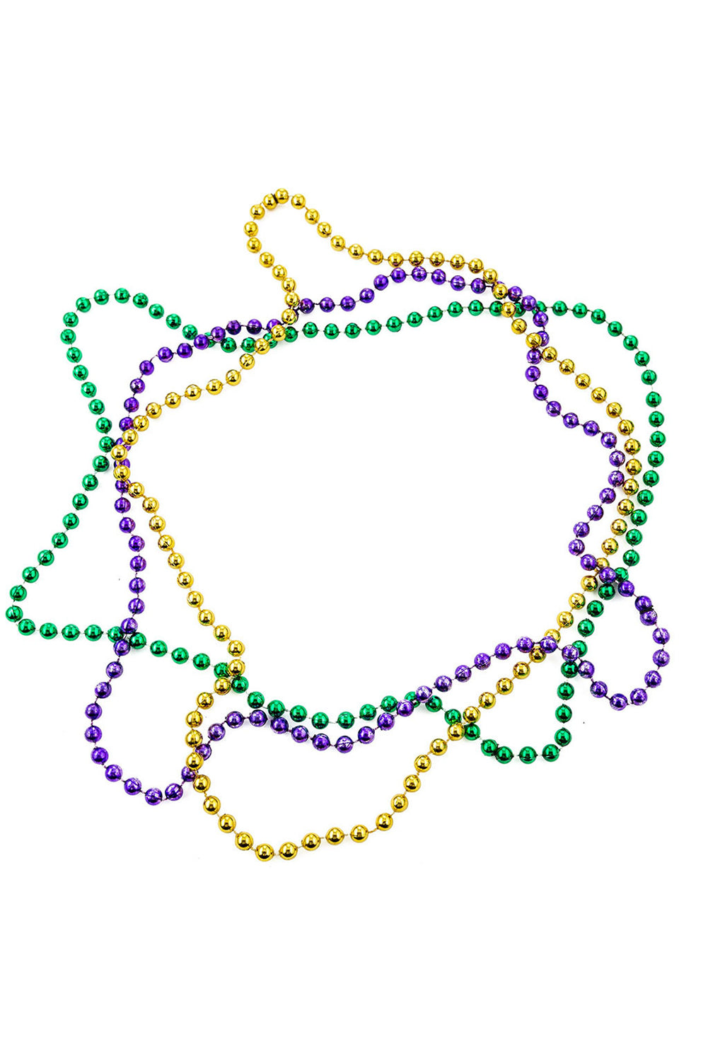 3Pcs/Set Mardi Gras Beaded Long Necklace | Dark Purple