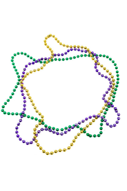 3Pcs/Set Mardi Gras Beaded Long Necklace | Dark Purple