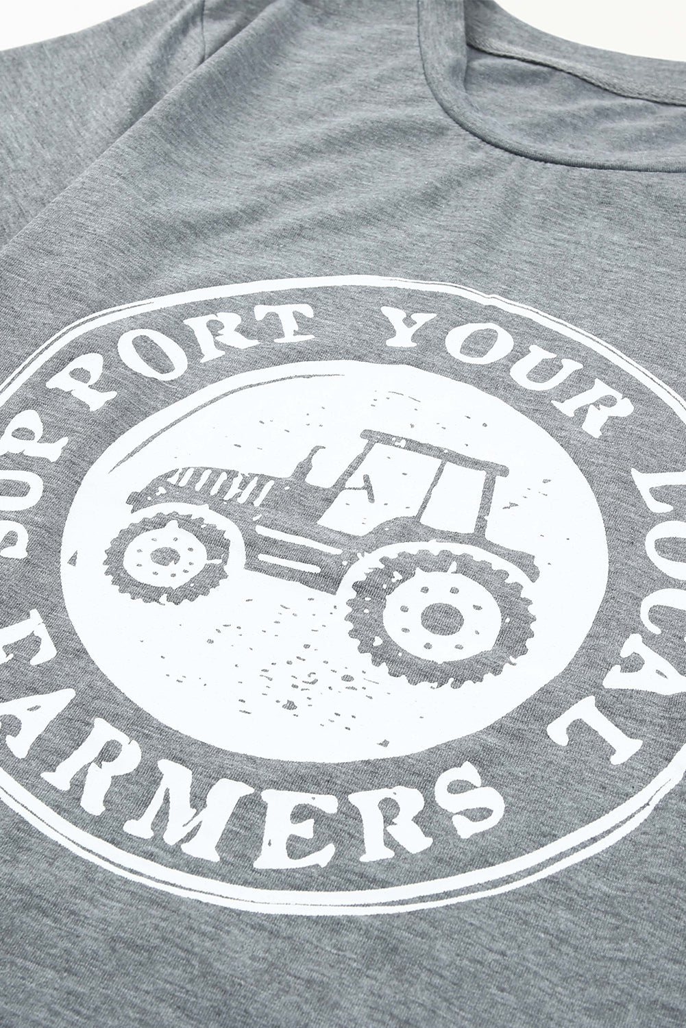 Support Your Local Farmers Graphic Tee | Gray