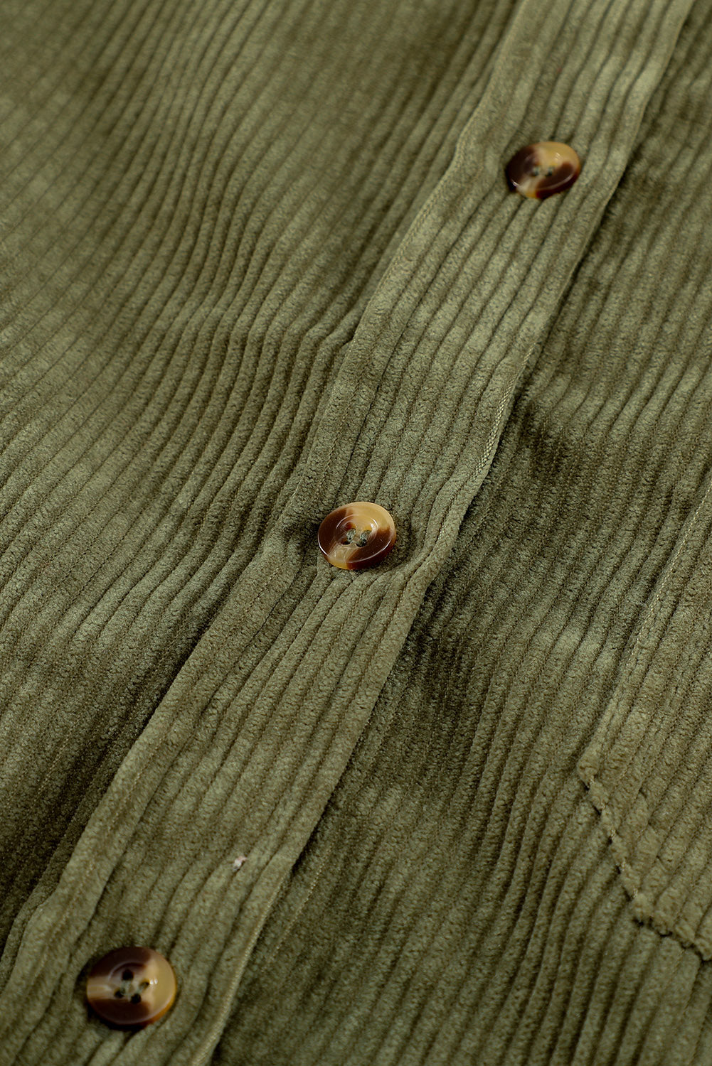 Corduroy Button Pocket Shirt | Green