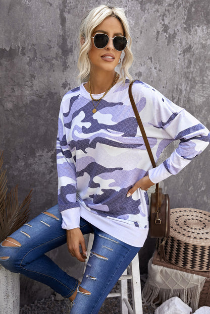 Digital Camo Print Sweatshirt | Blue