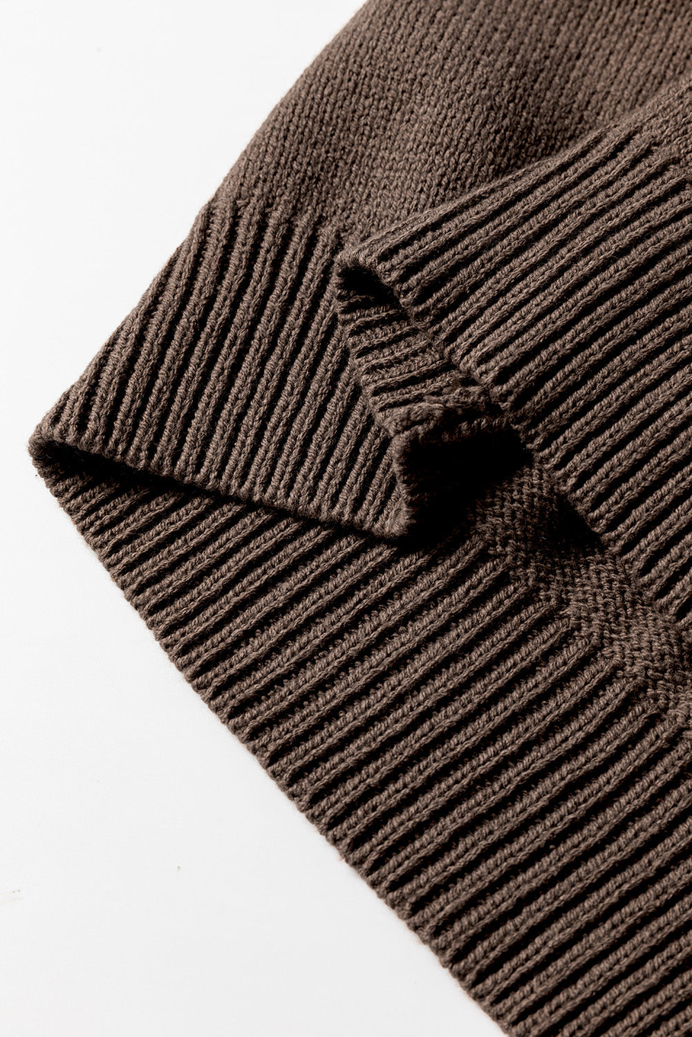 Open Knit Drop Shoulder Sweater Cardigan | Dark Khaki