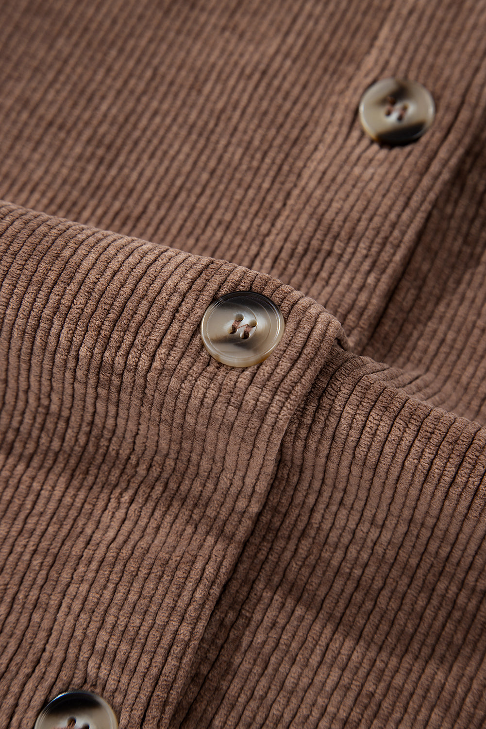 Corduroy Flap Pocket Button Up Shacket | Chestnut