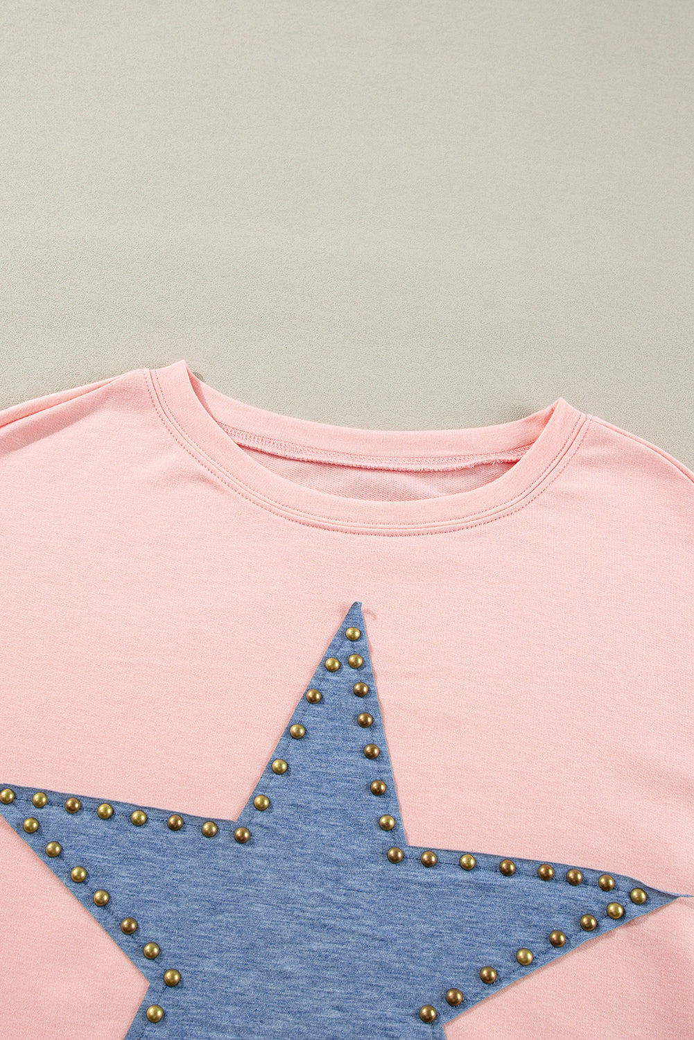 Studded Star Graphic Oversized Long Sleeve Top | Gossamer Pink