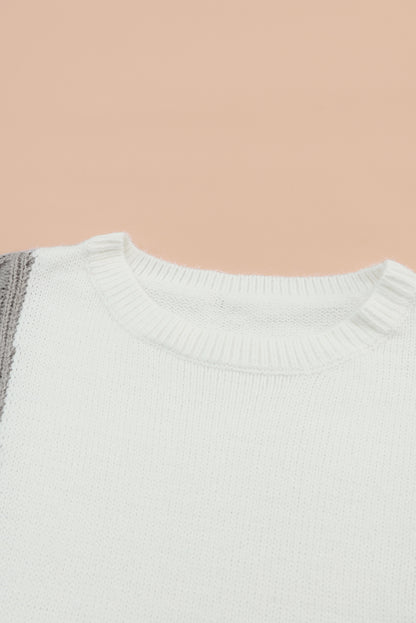 Colourblock Textured Drop Shoulder Sweater | Multicolour