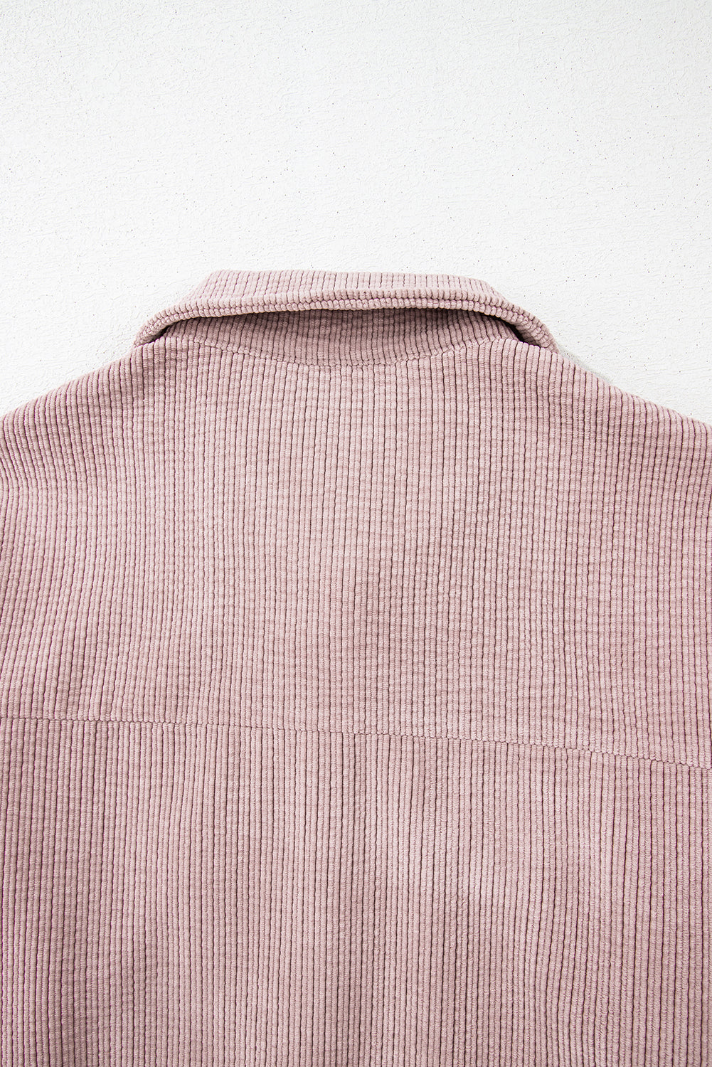 Corduroy Flap Pocket Button Up Shacket | Light Pink