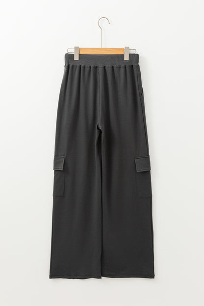 Cargo Pockets Drawstring Sweatpants | Carbon Grey