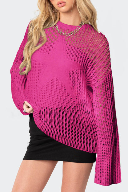 Seeing Stars Oversized Sweater | Rose