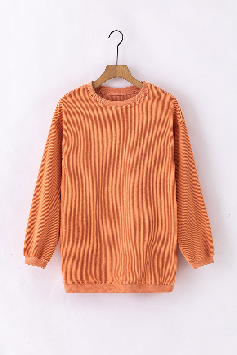 Ribbed Corduroy Oversized Sweatshirt | Orange