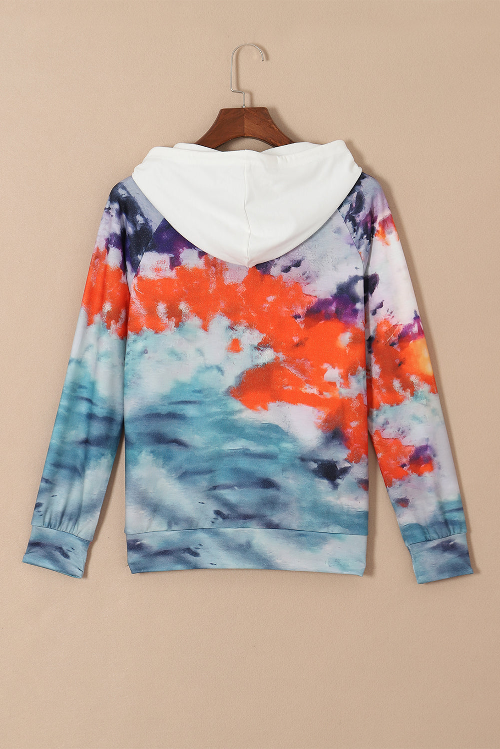 Tie Dye Drawstring Kangaroo Pocket Hoodie | Multicolour