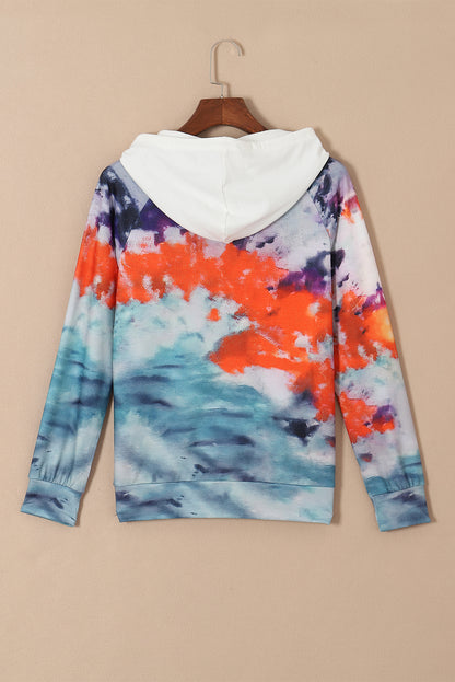 Tie Dye Drawstring Kangaroo Pocket Hoodie | Multicolour