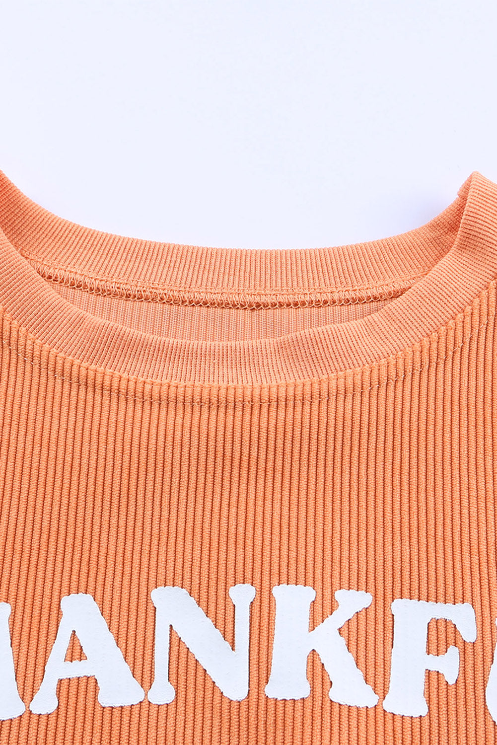 Thankful Ribbed Corduroy Oversized Sweatshirt | Orange