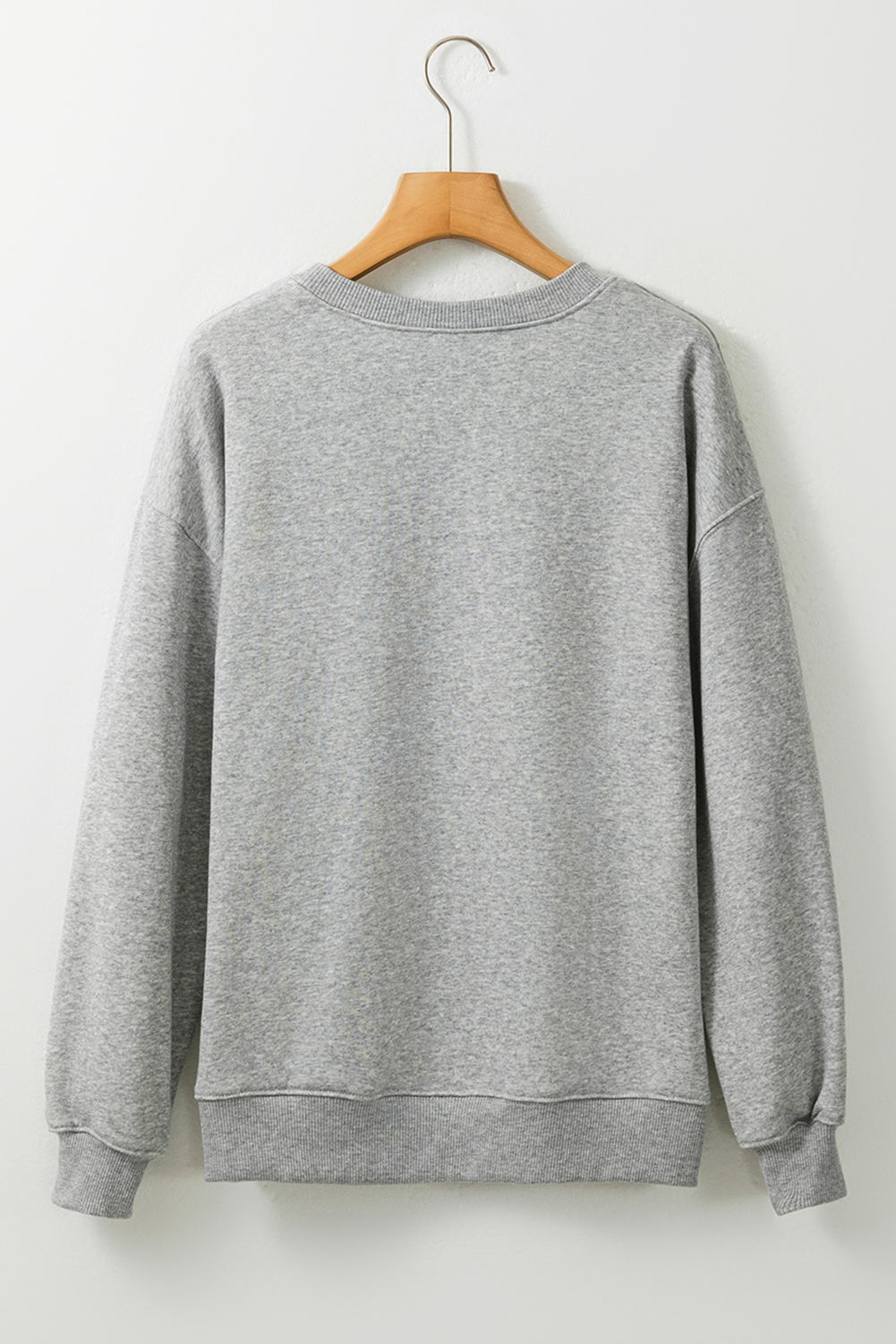 Halloween Ghost Print Crewneck Drop Shoulder Sweatshirt | Gray