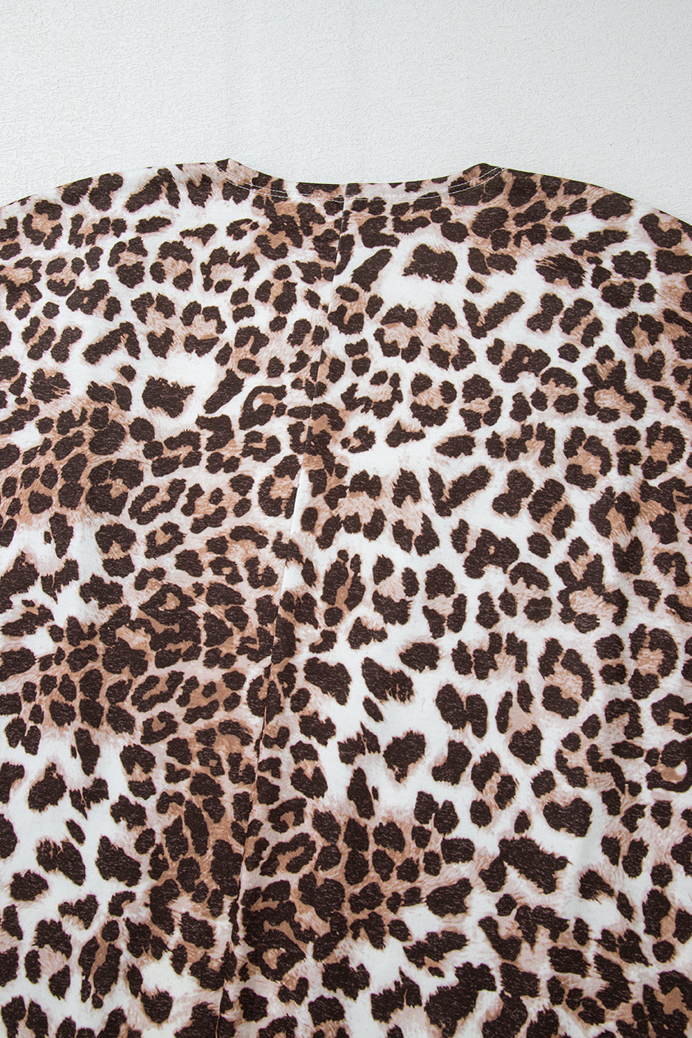 Leopard Print Batwing Sleeve Loose Tunic Cardigan | Khaki