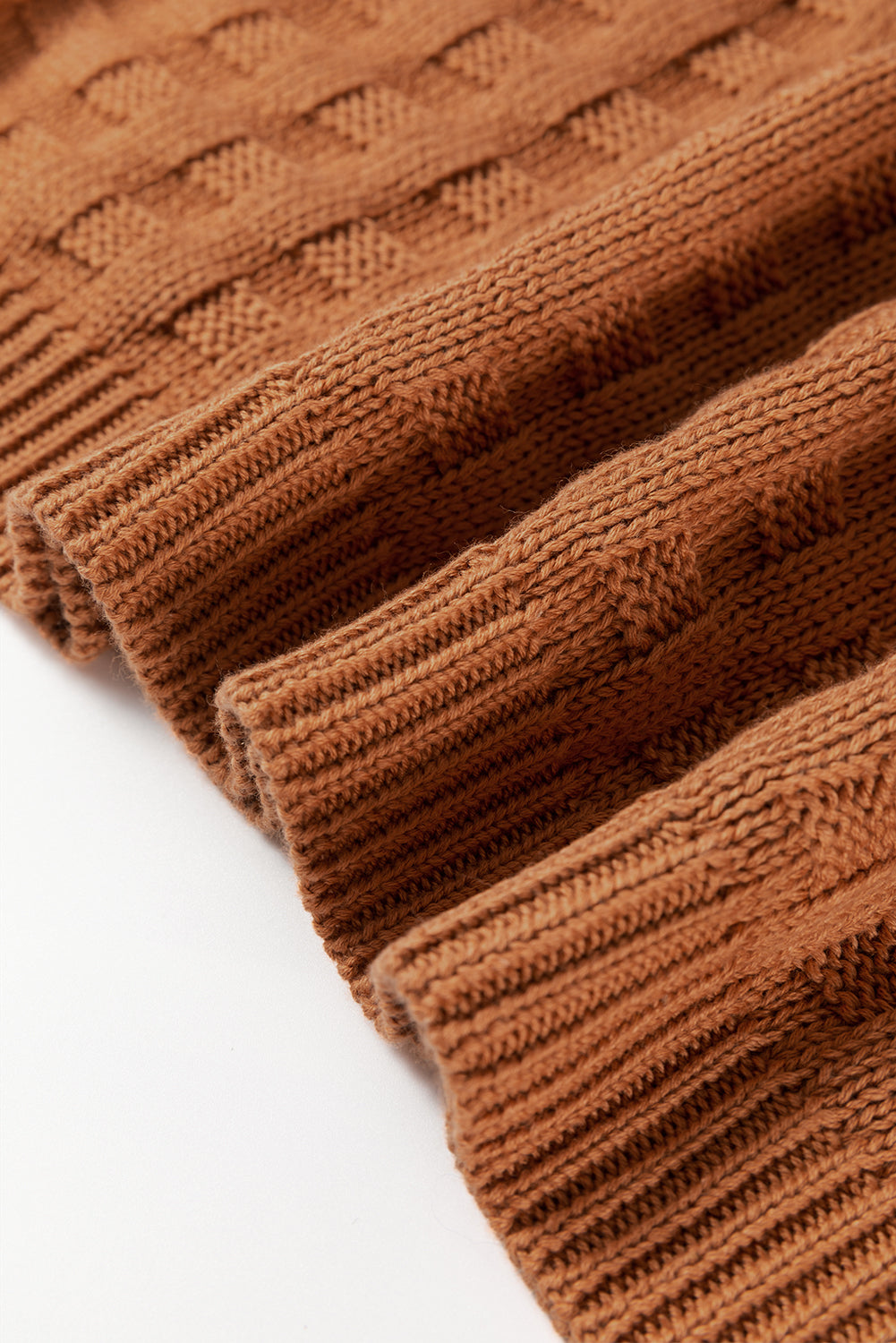 Round Neck Textured Knit Sweater Vest | Camel