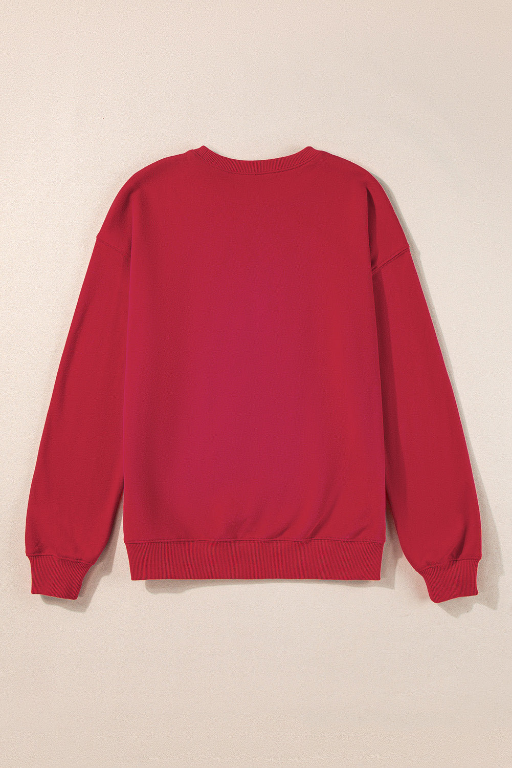 Aphabet Chenille Embroidered Pullover Sweatshirt | Racing Red