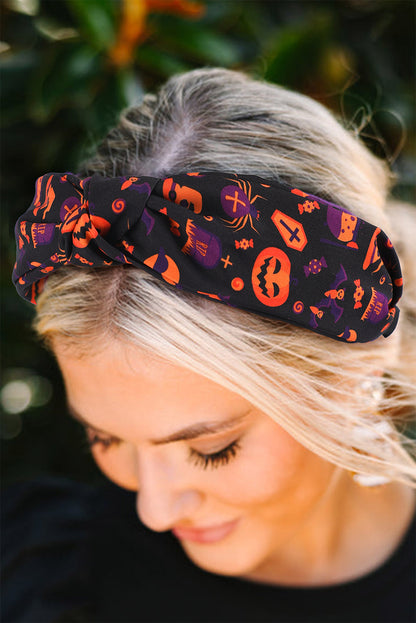 Halloween Pattern Print Knotted Headband | Carrot