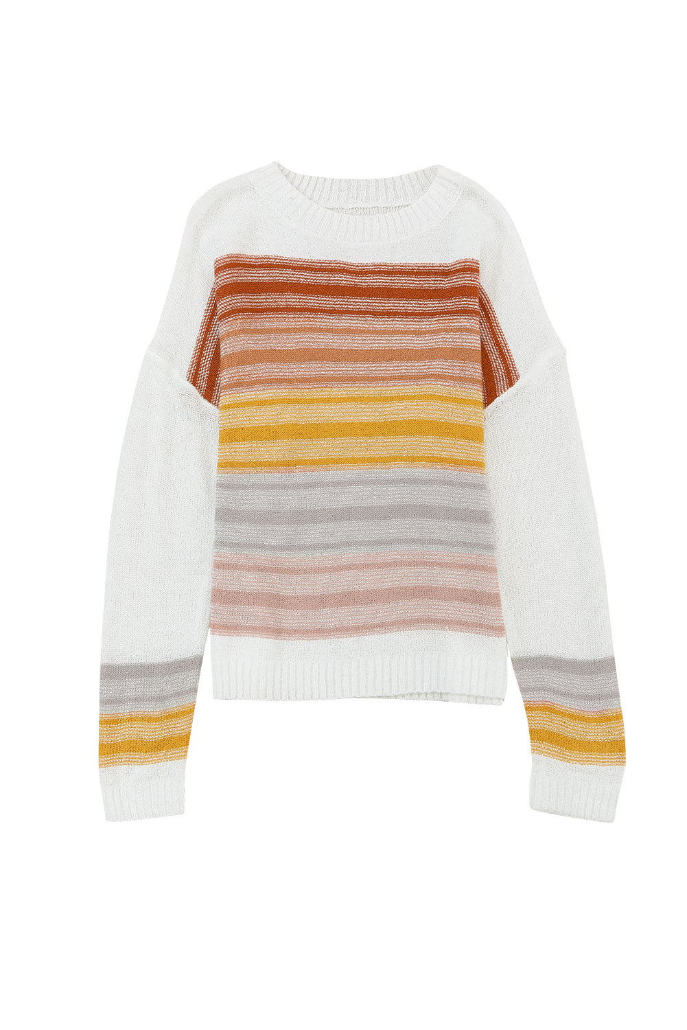 Stripe Long Sleeve Round Neck Sweater | Multicolour