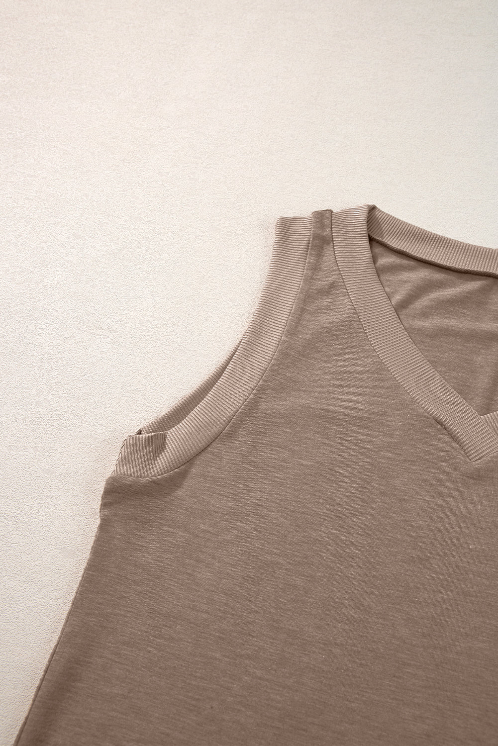 Ribbed V Neck Tank | Simply Taupe