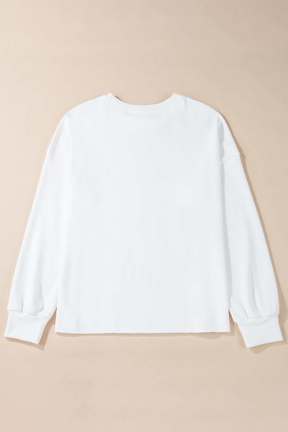 Bowknot Pattern Drop Shoulder Loose Sweatshirt | White