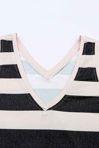 d V Neck Tank Top | Stripe