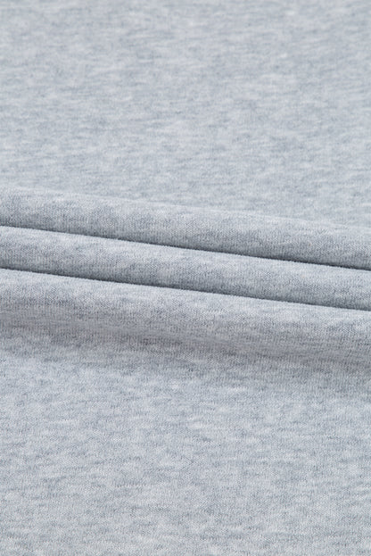 Plain Drop Shoulder Crewneck Pullover Sweatshirt | Light Grey